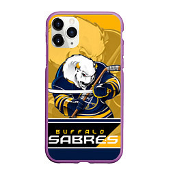 Чехол iPhone 11 Pro матовый Buffalo Sabres, цвет: 3D-фиолетовый