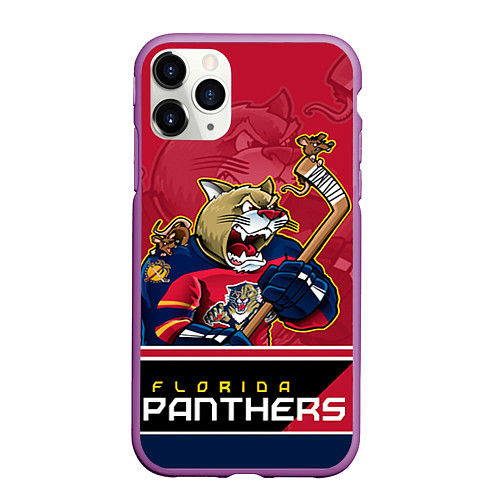 Чехол iPhone 11 Pro матовый Florida Panthers / 3D-Фиолетовый – фото 1