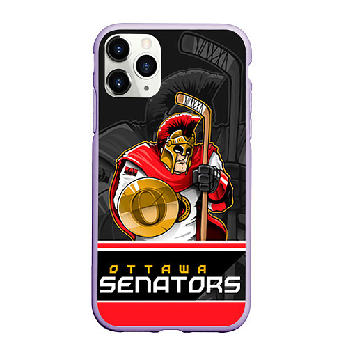 Чехол iPhone 11 Pro матовый Ottawa Senators / 3D-Светло-сиреневый – фото 1