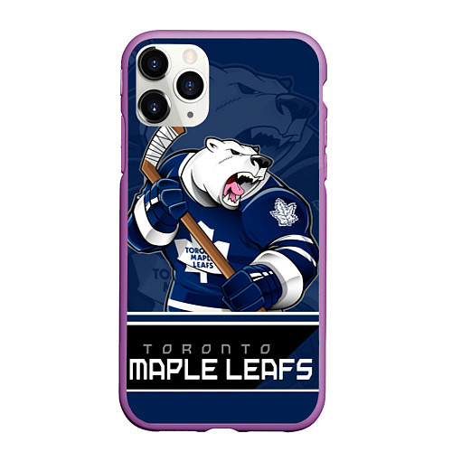 Чехол iPhone 11 Pro матовый Toronto Maple Leafs / 3D-Фиолетовый – фото 1