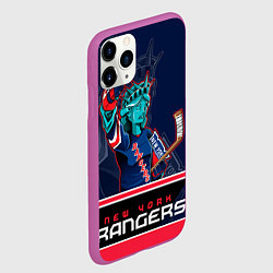 Чехол iPhone 11 Pro матовый New York Rangers, цвет: 3D-фиолетовый — фото 2