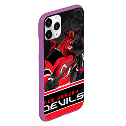 Чехол iPhone 11 Pro матовый New Jersey Devils, цвет: 3D-фиолетовый — фото 2