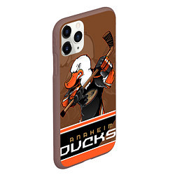 Чехол iPhone 11 Pro матовый Anaheim Ducks, цвет: 3D-коричневый — фото 2