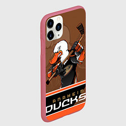 Чехол iPhone 11 Pro матовый Anaheim Ducks, цвет: 3D-малиновый — фото 2