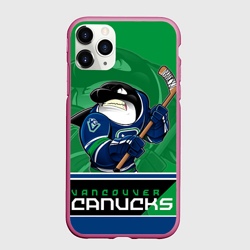 Чехол iPhone 11 Pro матовый Vancouver Canucks / 3D-Малиновый – фото 1