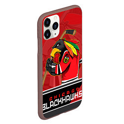 Чехол iPhone 11 Pro матовый Chicago Blackhawks, цвет: 3D-коричневый — фото 2