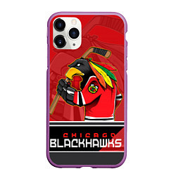 Чехол iPhone 11 Pro матовый Chicago Blackhawks
