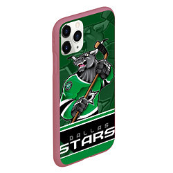 Чехол iPhone 11 Pro матовый Dallas Stars, цвет: 3D-малиновый — фото 2