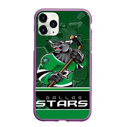 Чехол iPhone 11 Pro матовый Dallas Stars, цвет: 3D-фиолетовый