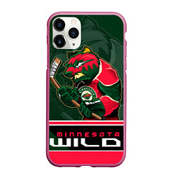 Чехол iPhone 11 Pro матовый Minnesota Wild, цвет: 3D-малиновый