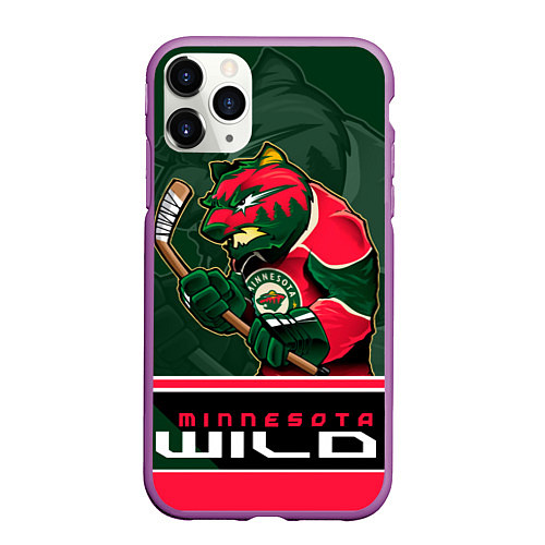 Чехол iPhone 11 Pro матовый Minnesota Wild / 3D-Фиолетовый – фото 1