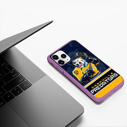 Чехол iPhone 11 Pro матовый Nashville Predators, цвет: 3D-фиолетовый — фото 2