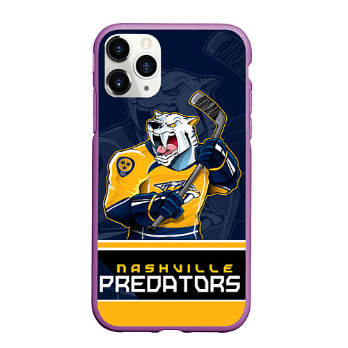 Чехол iPhone 11 Pro матовый Nashville Predators / 3D-Фиолетовый – фото 1