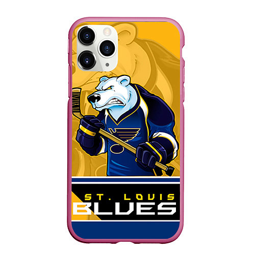 Чехол iPhone 11 Pro матовый St. Louis Blues / 3D-Малиновый – фото 1