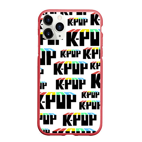 Чехол iPhone 11 Pro матовый K-pop Pattern / 3D-Красный – фото 1