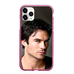 Чехол iPhone 11 Pro матовый Ian Somerhalder, цвет: 3D-малиновый