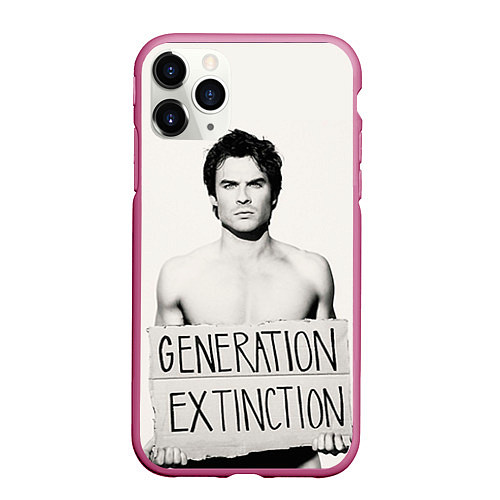 Чехол iPhone 11 Pro матовый Generation Extinction / 3D-Малиновый – фото 1