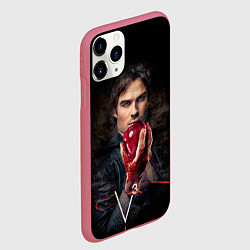 Чехол iPhone 11 Pro матовый Damon Salvatore V3, цвет: 3D-малиновый — фото 2