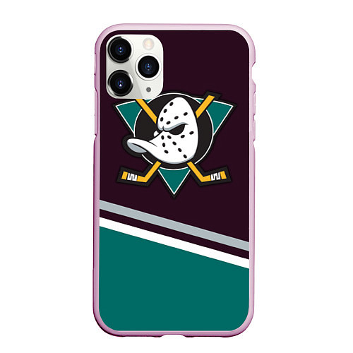 Чехол iPhone 11 Pro матовый Anaheim Ducks / 3D-Розовый – фото 1