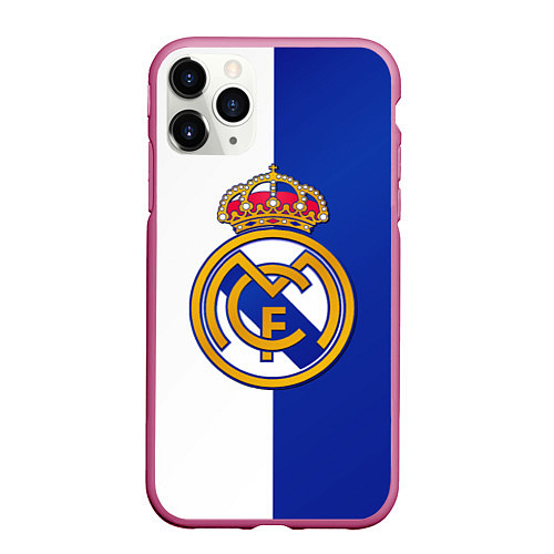 Чехол iPhone 11 Pro матовый Real Madrid / 3D-Малиновый – фото 1