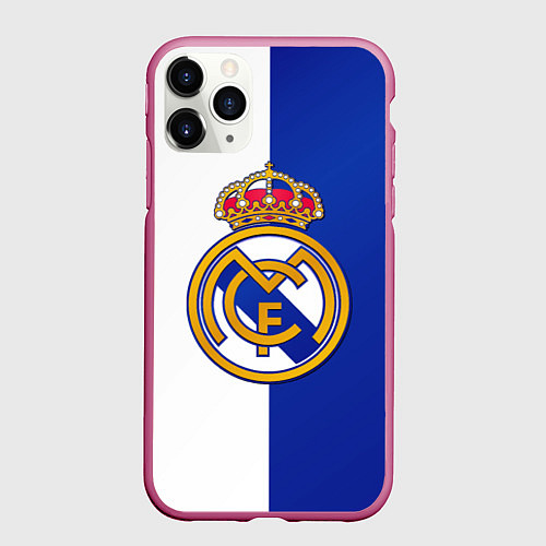 Чехол iPhone 11 Pro матовый Real Madrid / 3D-Малиновый – фото 1