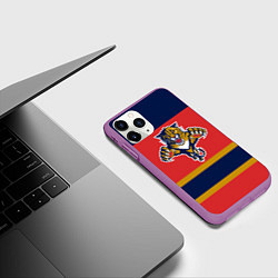 Чехол iPhone 11 Pro матовый Florida Panthers, цвет: 3D-фиолетовый — фото 2