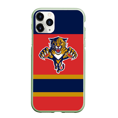Чехол iPhone 11 Pro матовый Florida Panthers / 3D-Салатовый – фото 1