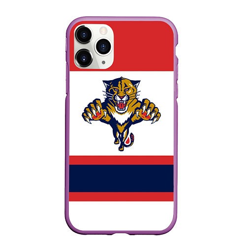 Чехол iPhone 11 Pro матовый Florida Panthers / 3D-Фиолетовый – фото 1