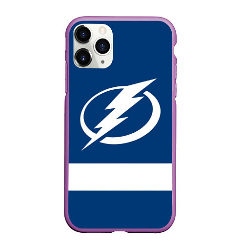 Чехол iPhone 11 Pro матовый Tampa Bay Lightning / 3D-Фиолетовый – фото 1