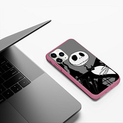 Чехол iPhone 11 Pro матовый Джек: повелитель тыкв, цвет: 3D-малиновый — фото 2