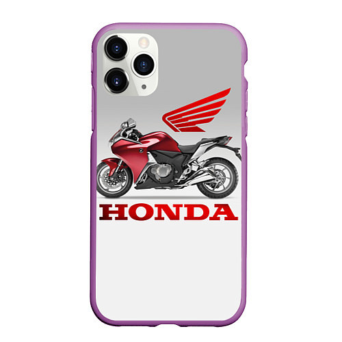 Чехол iPhone 11 Pro матовый Honda 2 / 3D-Фиолетовый – фото 1