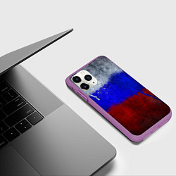 Чехол iPhone 11 Pro матовый Русский триколор, цвет: 3D-фиолетовый — фото 2