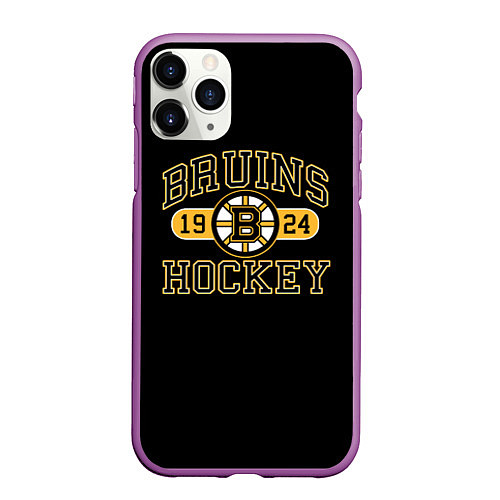 Чехол iPhone 11 Pro матовый Boston Bruins: Est.1924 / 3D-Фиолетовый – фото 1