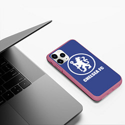 Чехол iPhone 11 Pro матовый Chelsea FC, цвет: 3D-малиновый — фото 2