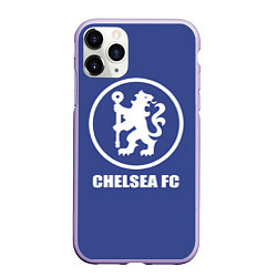 Чехол iPhone 11 Pro матовый Chelsea FC, цвет: 3D-светло-сиреневый