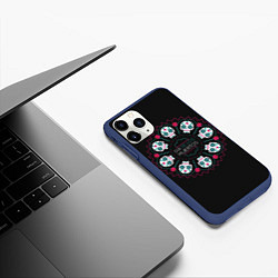Чехол iPhone 11 Pro матовый Череп, цвет: 3D-тёмно-синий — фото 2