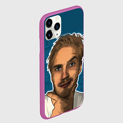 Чехол iPhone 11 Pro матовый Pew die pie, цвет: 3D-фиолетовый — фото 2