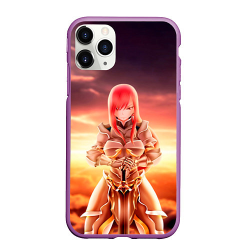 Чехол iPhone 11 Pro матовый Fairy Tail / 3D-Фиолетовый – фото 1