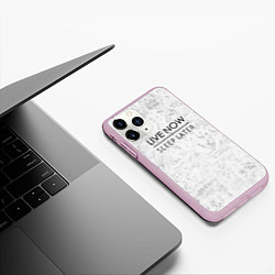 Чехол iPhone 11 Pro матовый Live Now Sleep Later, цвет: 3D-розовый — фото 2