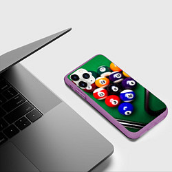 Чехол iPhone 11 Pro матовый Бильярд, цвет: 3D-фиолетовый — фото 2