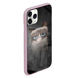 Чехол iPhone 11 Pro матовый Grumpy Cat, цвет: 3D-розовый — фото 2