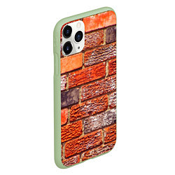 Чехол iPhone 11 Pro матовый Кирпичи, цвет: 3D-салатовый — фото 2