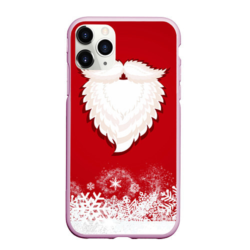 Чехол iPhone 11 Pro матовый Дед мороз / 3D-Розовый – фото 1