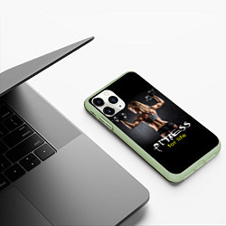 Чехол iPhone 11 Pro матовый Fitness for life, цвет: 3D-салатовый — фото 2