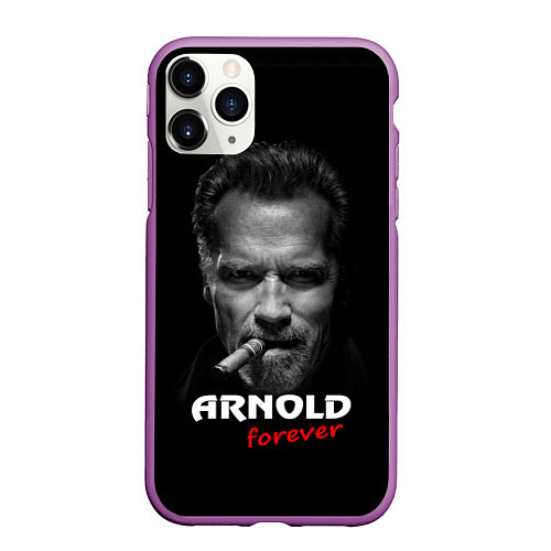 Чехол iPhone 11 Pro матовый Arnold forever / 3D-Фиолетовый – фото 1