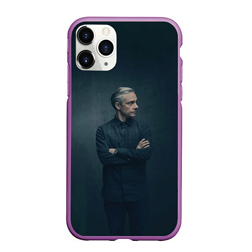 Чехол iPhone 11 Pro матовый Доктор в рубашке / 3D-Фиолетовый – фото 1