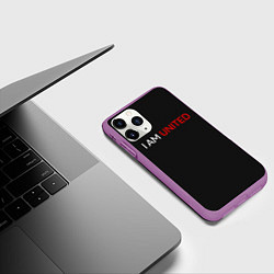 Чехол iPhone 11 Pro матовый Manchester United team, цвет: 3D-фиолетовый — фото 2