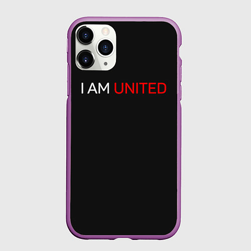 Чехол iPhone 11 Pro матовый Manchester United team / 3D-Фиолетовый – фото 1
