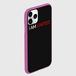 Чехол iPhone 11 Pro матовый Manchester United team, цвет: 3D-фиолетовый — фото 2