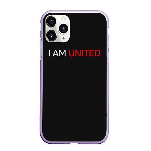 Чехол iPhone 11 Pro матовый Manchester United team / 3D-Светло-сиреневый – фото 1